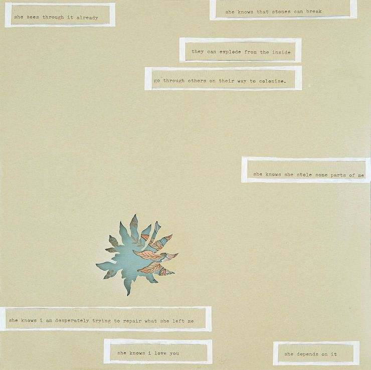 comme ca louise?, 2017 mixed media on paper 32 x 32 x 1,5 cm