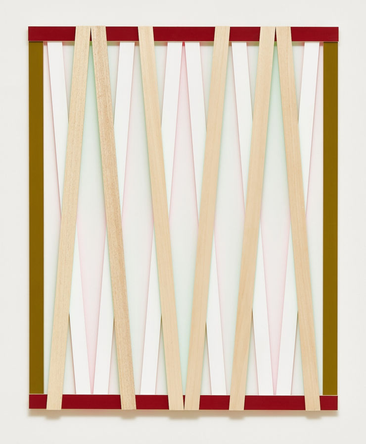 Diagonal N°6, 2017 akrýl- og flúormálning á við / acrylic and fluorescent paint on wood 105 x 80 x 4,5 cm