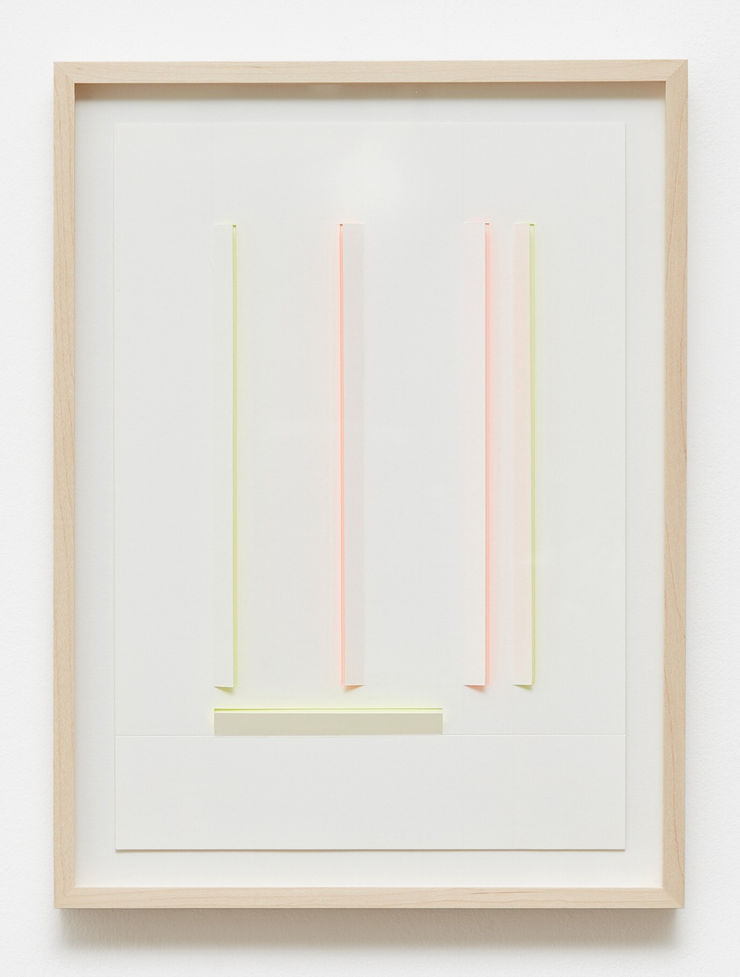 Structure II N°5, 2017 akrýl- og flúormálning á við / acrylic and fluorescent paint on wood 35 x 26 x 3 cm