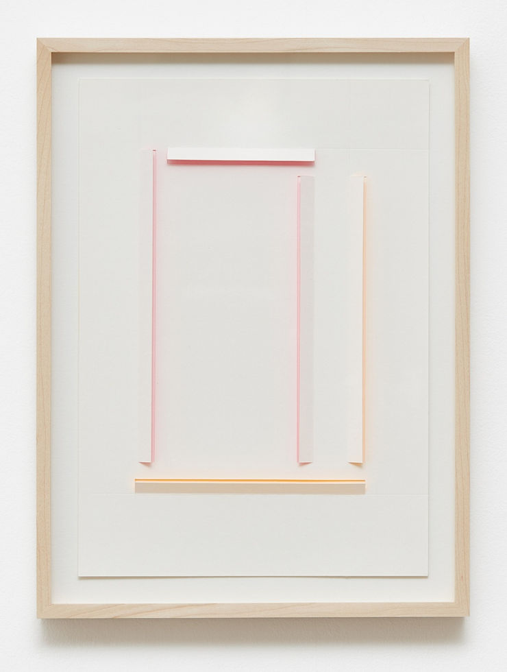 Structure II N°6, 2017 akrýl- og flúormálning á við / acrylic and fluorescent paint on wood 35 x 26 x 3 cm