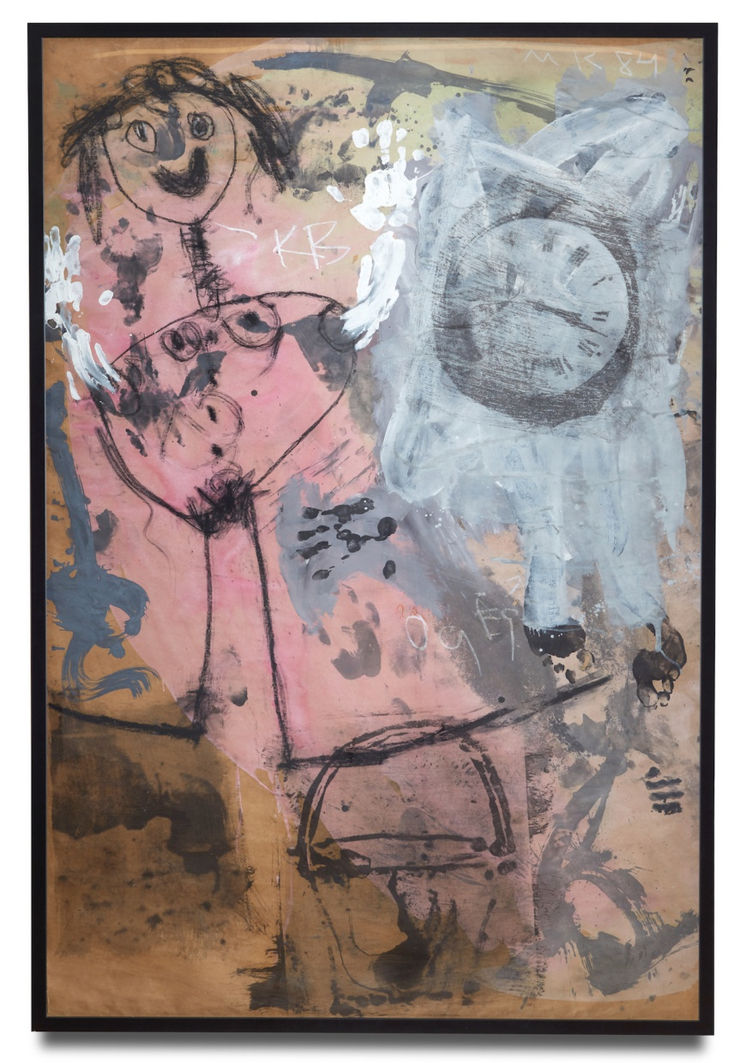 KB og ég / KB and I, 1984 Blönduð tækni á pappír / mixed media on paper 171 x 114 cm