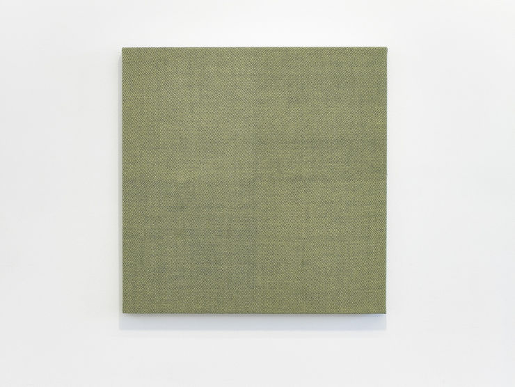 Mjaðjurt I , 2014 Hringjavaðmál, hör, ull, jurtalitur, akrýllitur Meadowsweet I, 2014 Goose eye weave, linen, wool, plant dye, acrylic paint 49 x 49 x 2 cm