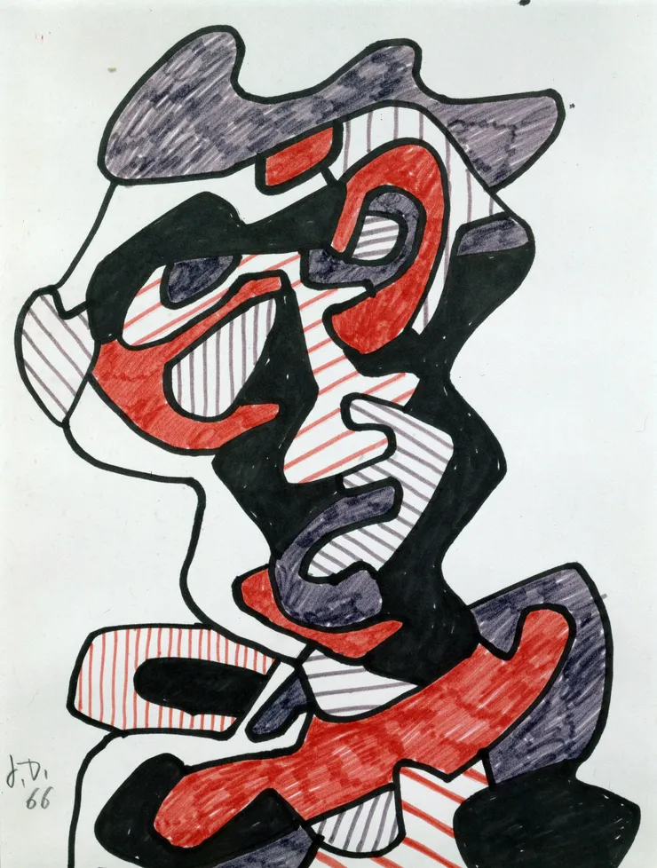 Jean Dubuffet Personnage (1966) Marker on paper