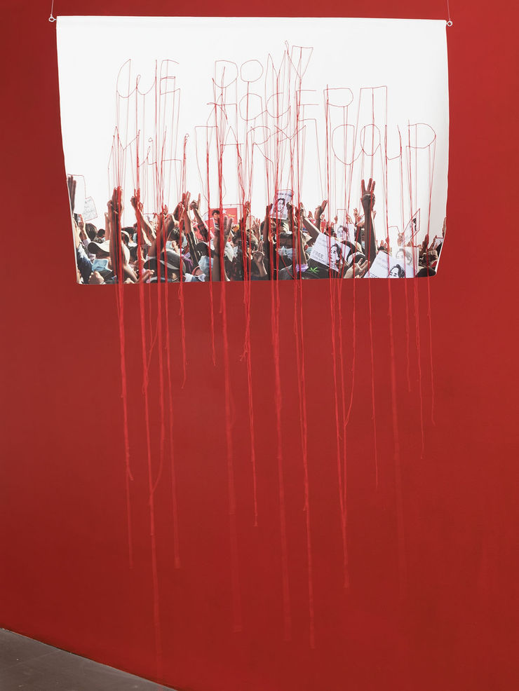 Printemps 21 #4 2022 Ultrachrome pigment inkjet printing, cotton, silk and thread