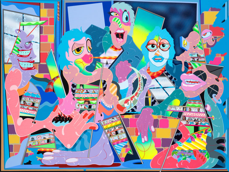 Erik Parker Of Course 2023 Acrylic On Canvas Acr Lico Sobre Lienzo 182 9 X 243 8 Cm