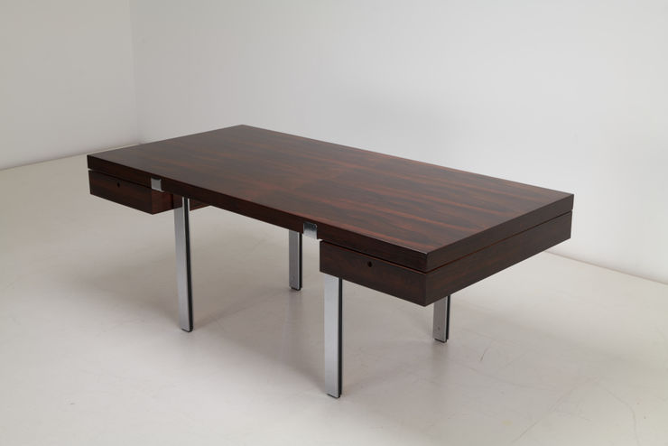 Vintage Unknown, Brazilian rosewood & chrome plated steel Desk London