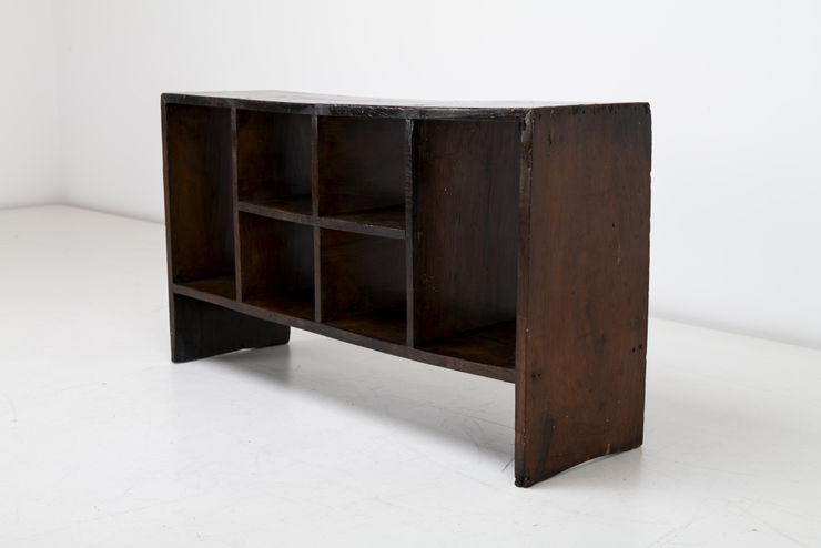 1950s Indian Patinated Rosewood Sisso Pierre Jeanneret Pigeon Hole File Rack by Pierre Jeanneret Le Corbusier for the brutalist city of Chandigarh India UK London based gallery