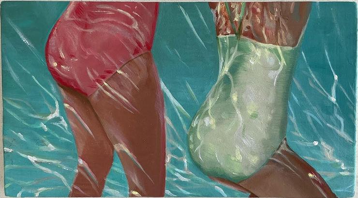 Leonard Baby: Pool with Two Figures, 2023