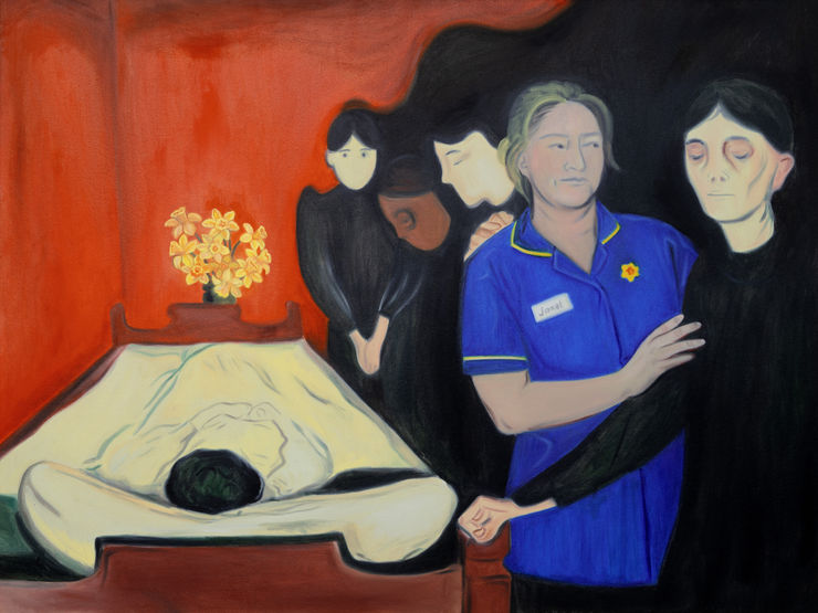 Dangerosa's reimagin Edvard Munch, By The Death Bed, 2024