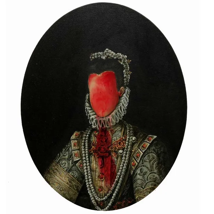 ARMANDO DE LA GARZA Sin título, 2020 Óleo y resina entintada sobre lienzo. 29,5 x 23,5 cm