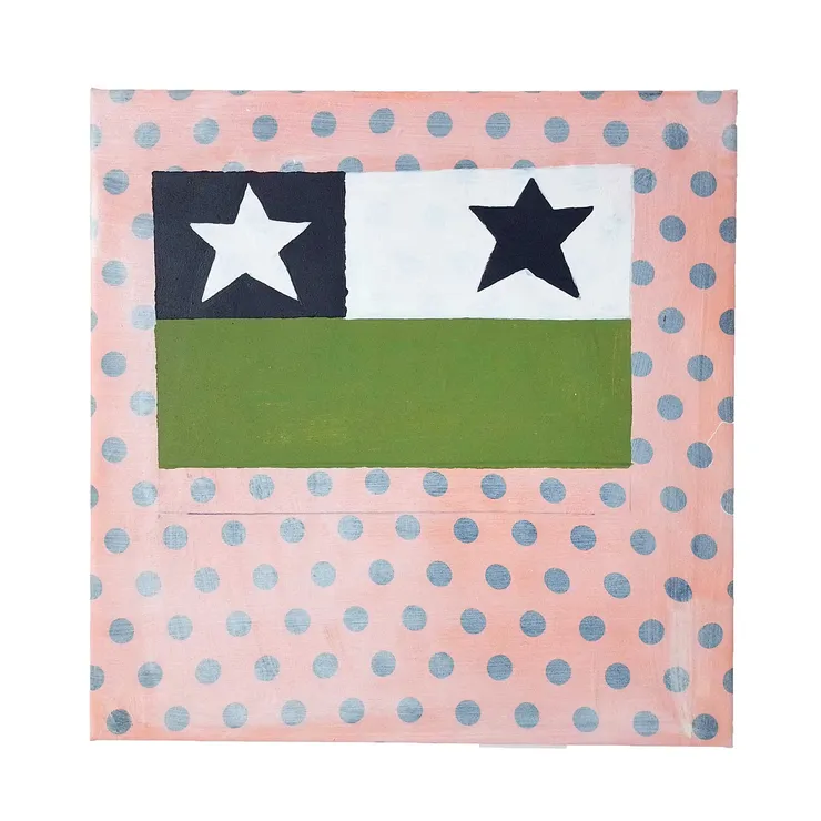 CIRO BELTRÁN Bandera, 2021 Acrílico sobre tela impresa 45 x 45 cm