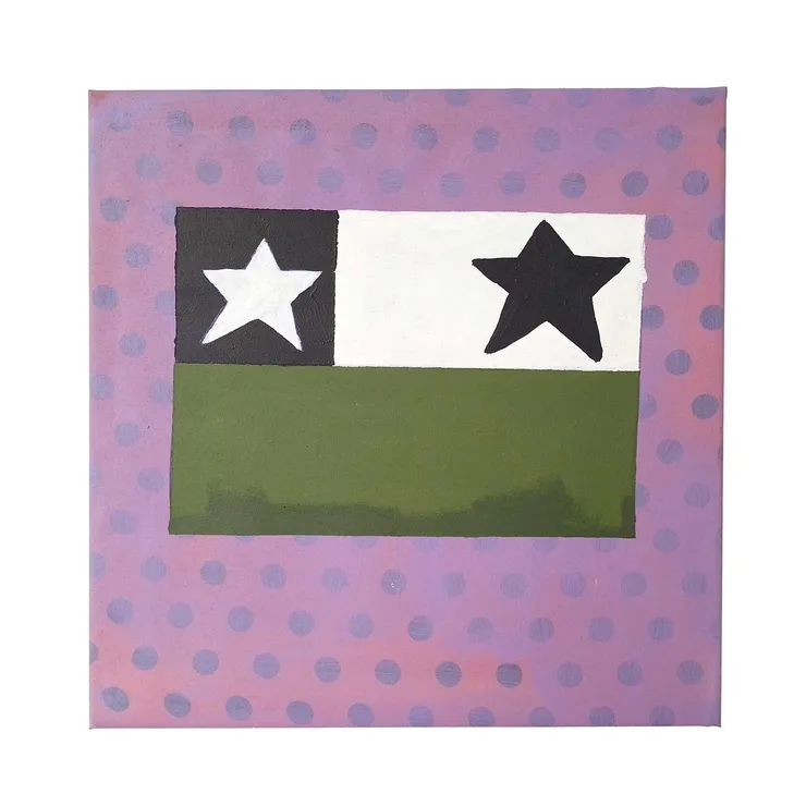 CIRO BELTRÁN Bandera, 2021 Acrílico sobre tela impresa 45 x 45 cm