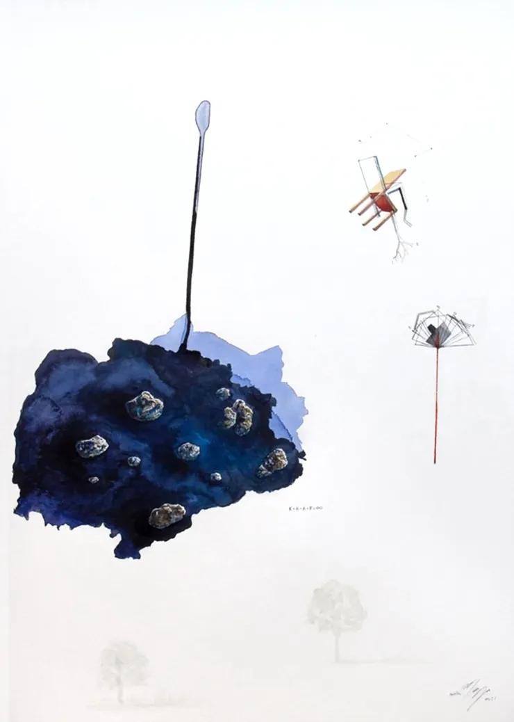 NORTON MAZA Sin título, 2021 Acuarela sobre papel Arches 300gr 115 x 85 cm