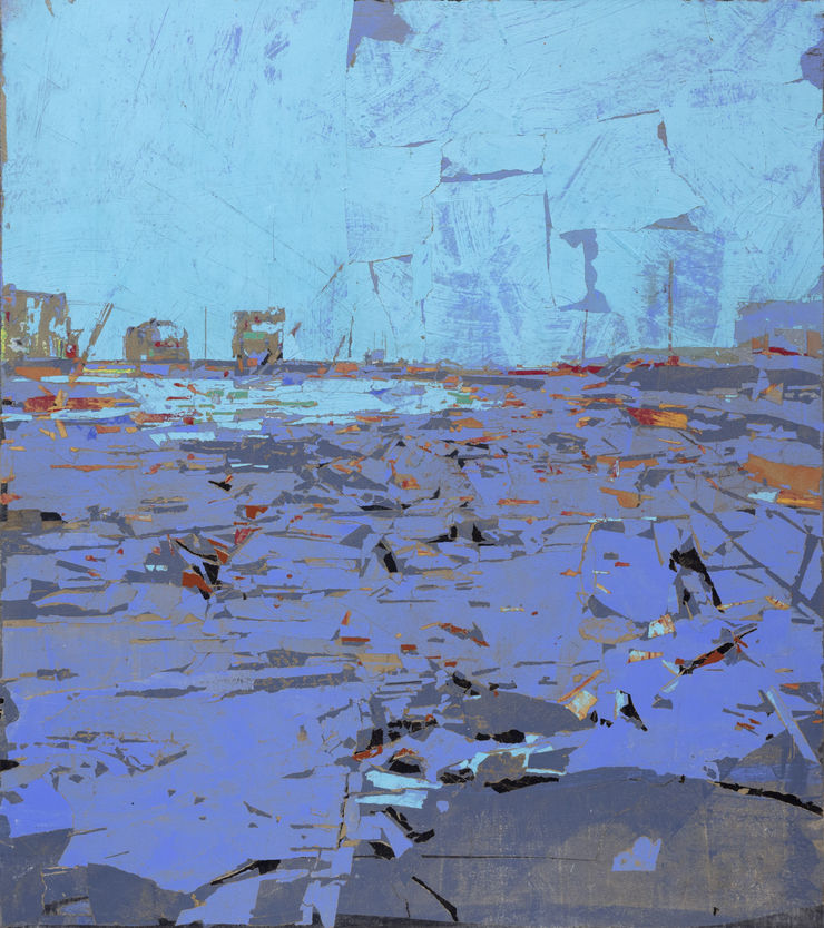 TA171 Tammam Azzam, Untitled, 2023, Paper collage on canvas, 170 x 130 cm