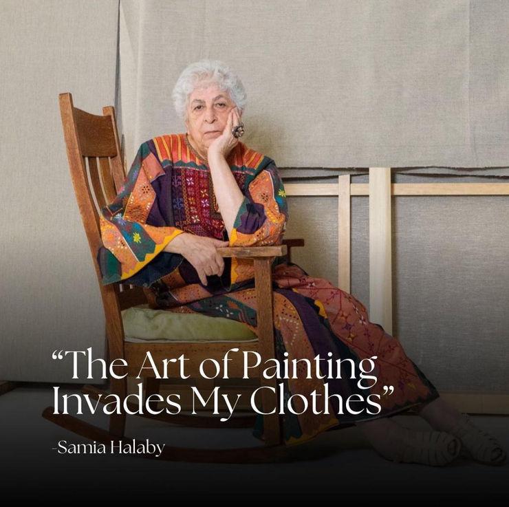 BEING SAMIA HALABY: ARTISTIC PRACTICES: ON THE SINUOUS PATH FROM INSPIRATION TO IMPLEMENTATION: THE ART OF PAINTING INVADES MY CLOTHES