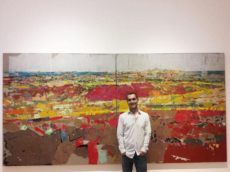 Tammam Azzam at Haines Gallery. Photo by Jonathan Curiel
