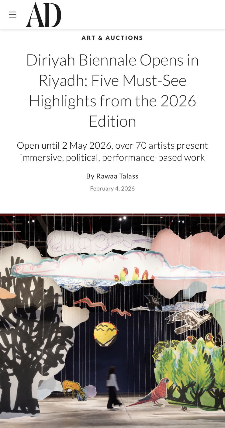 Diriyah Biennale Opens in Riyadh: Five Must-See Highlights from the 2026 Edition, Open until 2 May 2026, over 70 artists...