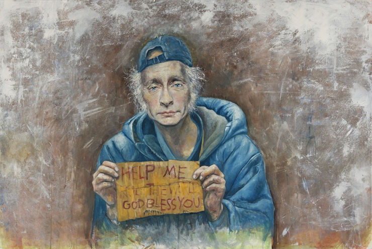 Abdalla Al Omari, Vlad, 2014, Oil and acrylic on canvas, 120 x 180 cm