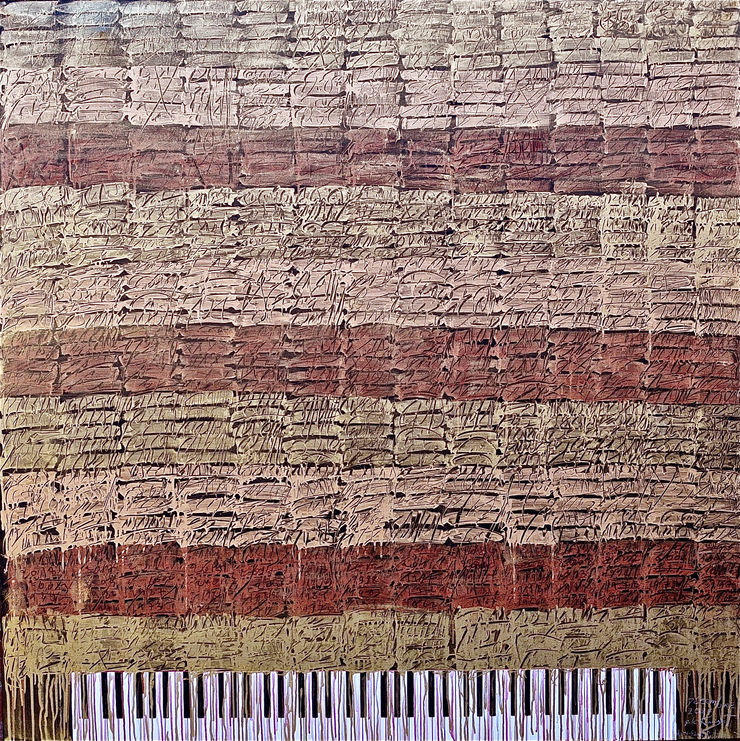 Mélodies du temps Techniques mixtes sur toile sur châssis Mixed media on canvas 160 × 160 cm