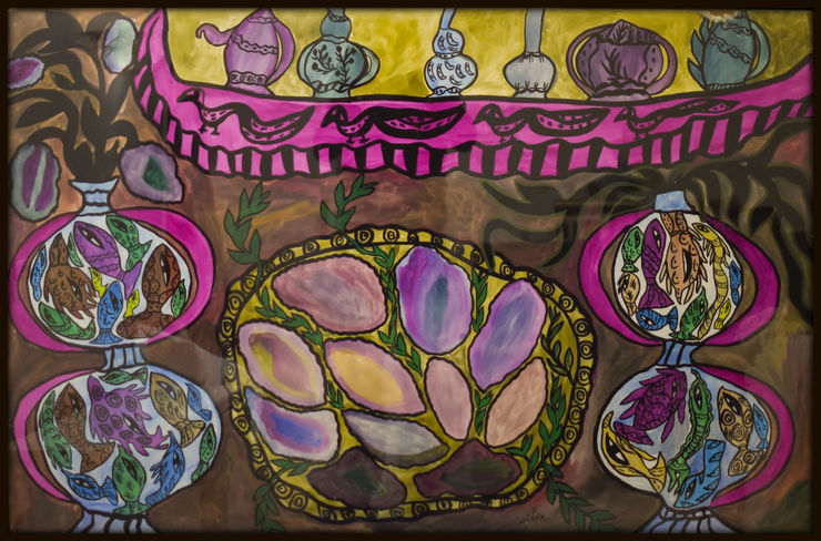 BAYA - Fatma Haddad Mahieddine Untitled, 1966, gouache on paper, 100 × 150 cm © Courtesy of the Estate of Baya Mahieddine