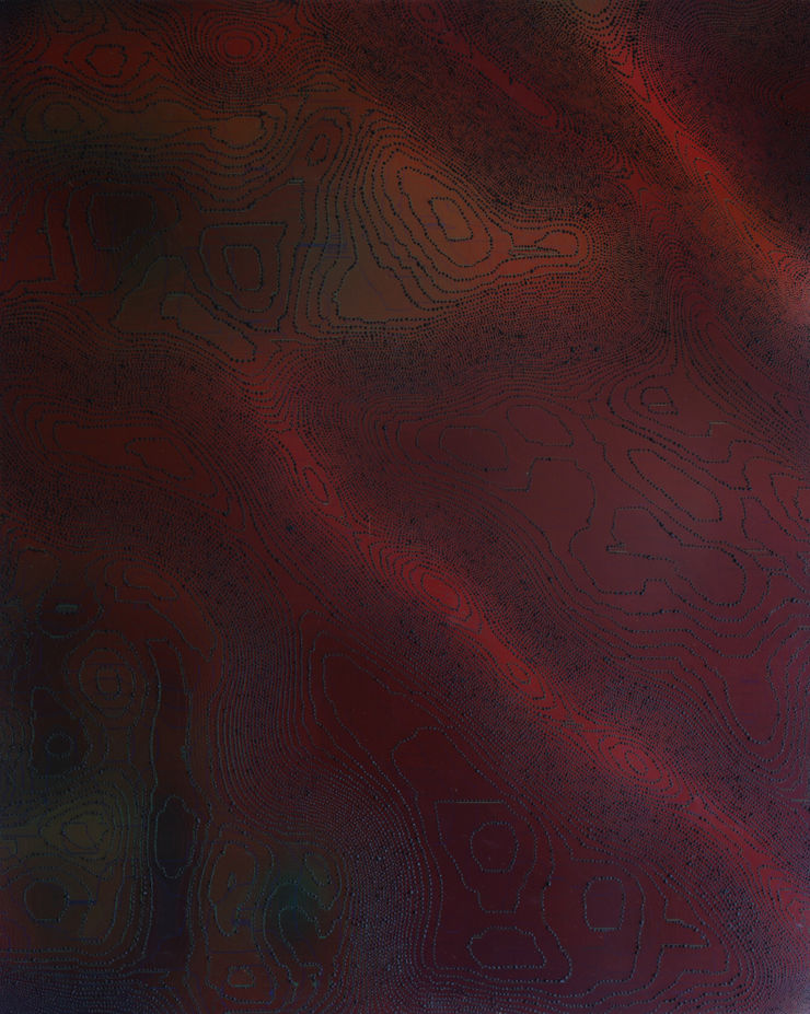 Peter Panyoczki Life Lines, 2023 Mixed media on aluminium 158 x 128 cm