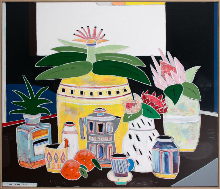 Rob Tucker A Cool Night, 2024 Acrylic & mixed media on canvas 120 x 140 cm