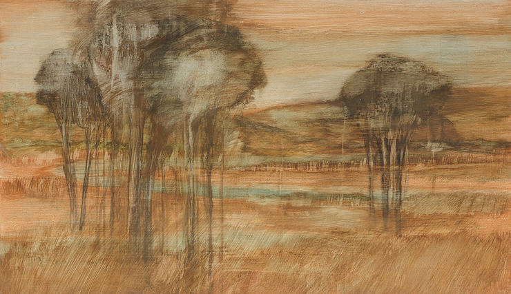 Aroha Gossage Whenua, 2023 Oil on board 70.5 x 120 cm