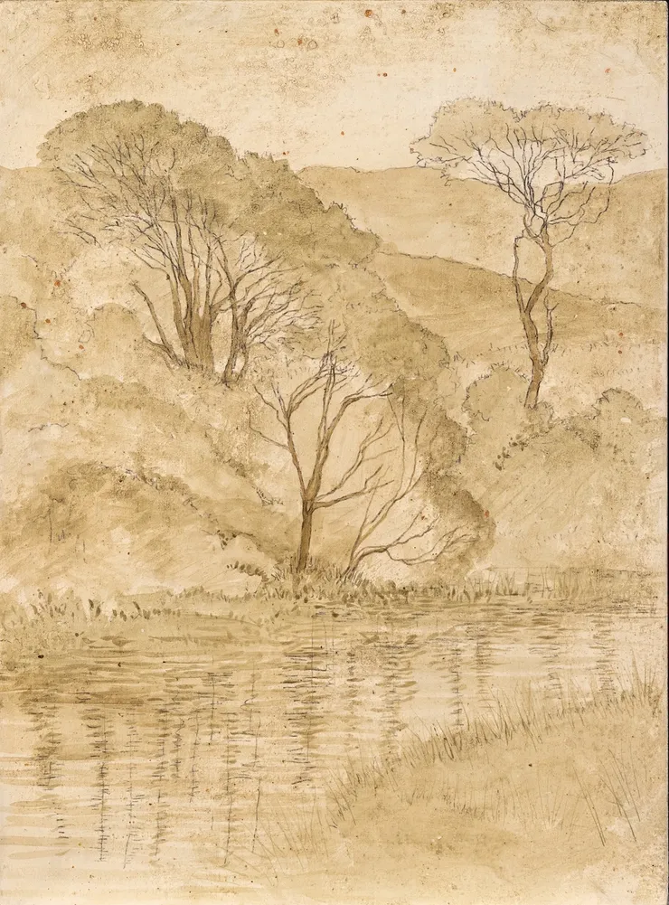 Aroha Gossage Mānuka IV, 2026 Earth pigment, acrylic, oils on board 34 x 25 cm