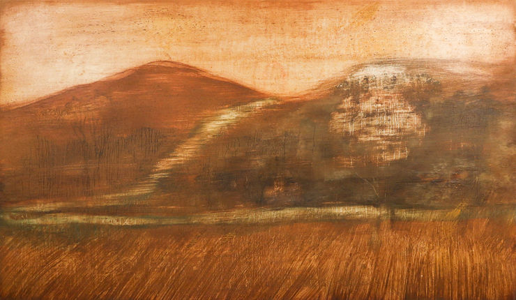 Aroha Gossage Papatūānuku, 2023 Oil on board 70 x 120 cm