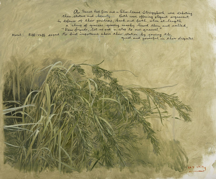 Ray Ching The Great Gum Trees & the Grasses p. 100 - 101, 2017 Alkyd/Acrylic on board 51 x 61 x 2 cm