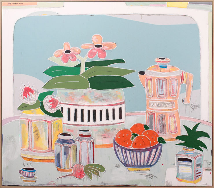 Rob Tucker Fruit Salads are Too Healthy, 2024 Acrylic & mixed media on canvas 140 x 160 cm