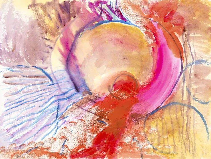 Abstract painting by Ariane Hafizi with symbolic and spiritual significance.