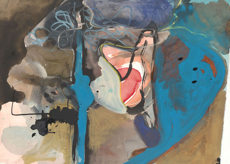 Untitled artwork made with acrylic on paper by Ariane Hafizi, circa 2003 - 2004.