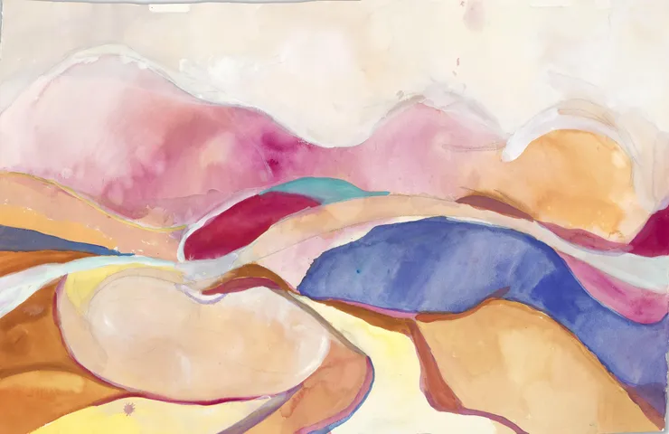 Abstract bodily landscape painting by Ariane Hafizi