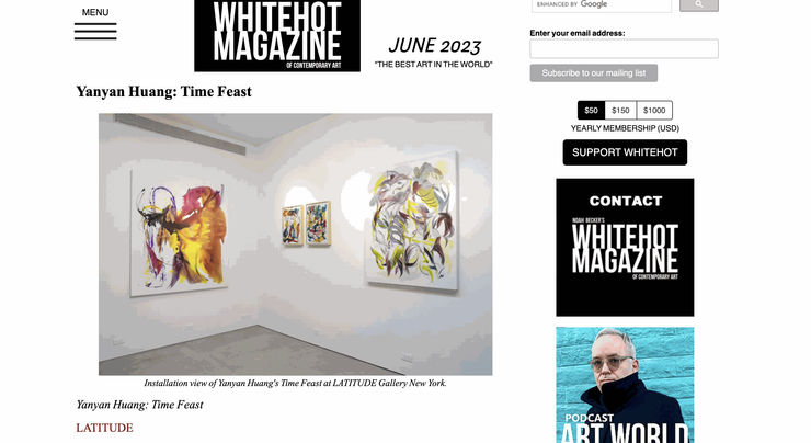 Whitehot Magazine: Time Feast by Yanyan Huang