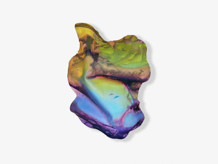 Sculptural painting by Béchir Boussandel, Nouveau Monde, GALERIE FARAH FAKHRI. Abidjan, Ivory Coast