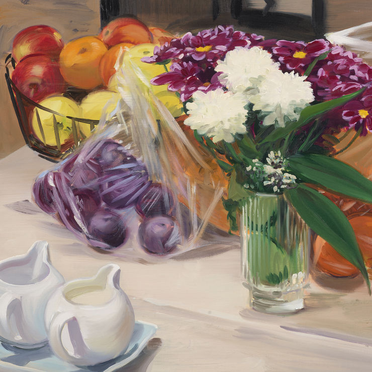 Snack Table, 2025 [Detail], Oil on linen, 60 x 80 cm
