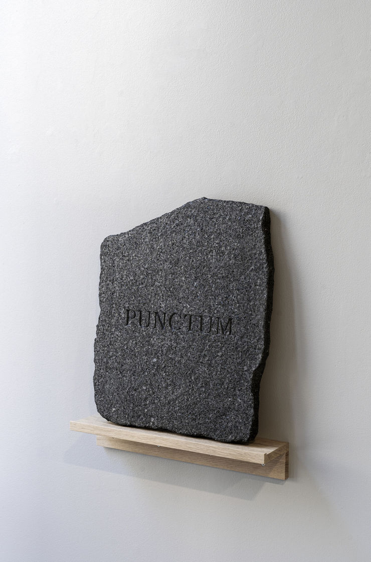 Punctum (After Barthes), 2021 Carved stone & wall piece, approx. 38x52x3cm
