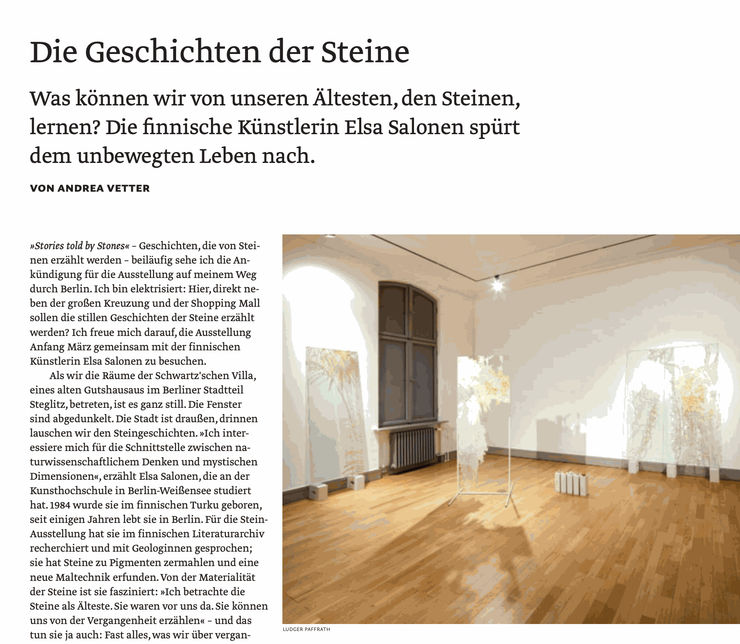 Elsa Salonen : Les Histoires des Pierres