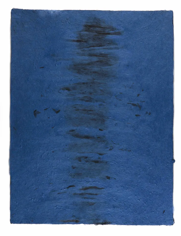 Unfolding the Night I! Entfaltung der Nacht II 2023 63 x 49 cm, o.R. Washi, colored and cast mulberry fibre Washi, gef&auml;rbte und gegossene Maulbeerbaumfasern