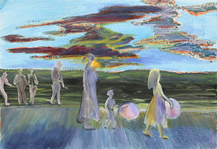 张银亮，向上，纸上独幅版画，38 × 56 cm （装框：49 × 69 × 4.3 cm），2025 Anna NganLeong Cheung, Look Up, Monotype on archival paper, 38 × 56 cm (w/frame: 49 × 69 × 4.3 cm), 2025