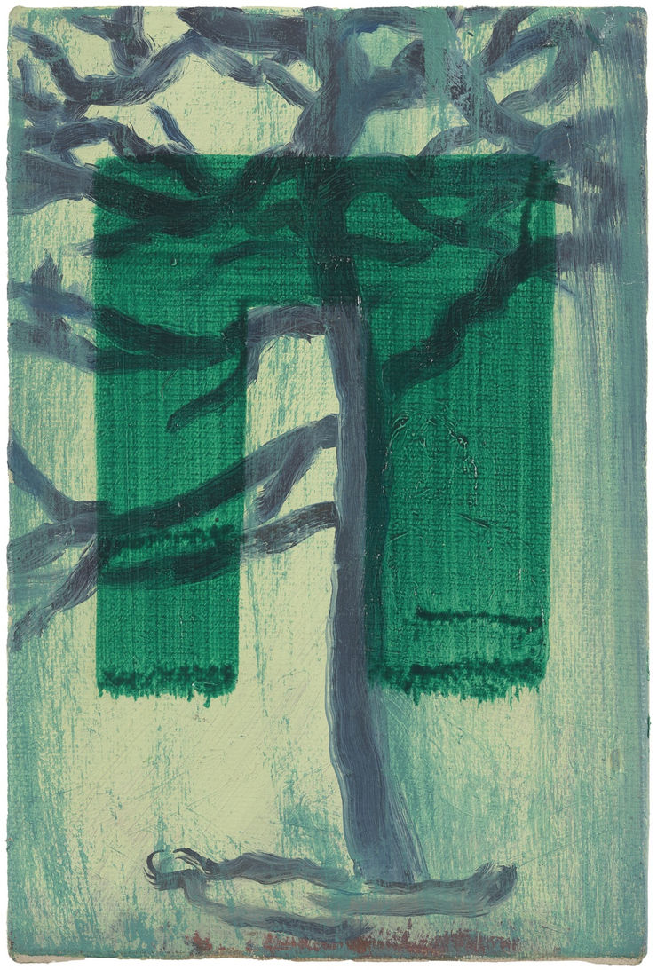 王俊，林中（无题，布面油画，30 × 20 cm，2023 Wang Jun, Off the Beaten Track (untitled), Oil on canvas, 30 × 20 cm, 2023