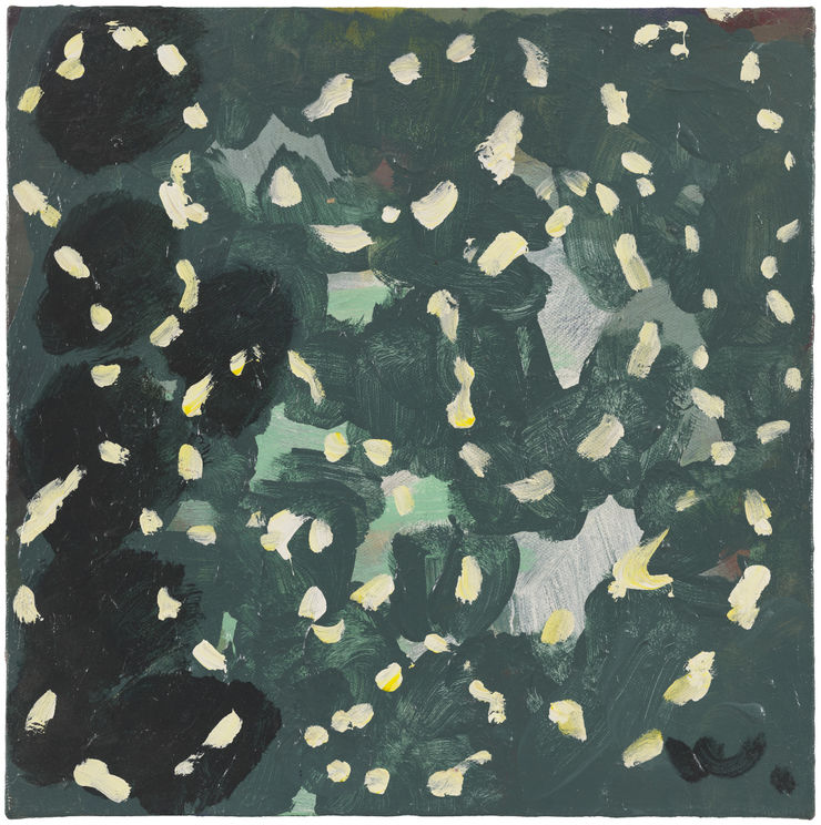 王俊，无题（墨绿），布面丙烯，40 × 40 cm，2022 Wang Jun, Untitled (dark green), Acrylic on canvas, 40 × 40 cm, 2022