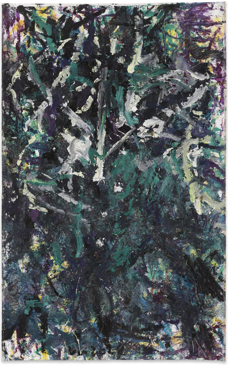 王俊，贵州森林 (盲画) No.2，布面丙烯、油画棒，340 × 220 cm，2024 Wang Jun, Guizhou Forest (blind painting) No.2, Acrylic and oil pastels on canvas, 340 × 220 cm, 2024