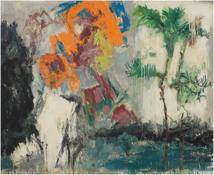 谢蓓，种植园计划-No.1，布面油画、综合材料，180 × 220 cm，2020 Xie Bei, Plantation Project-No.1, Oil and mixed media on canvas, 180 × 220 cm, 2020