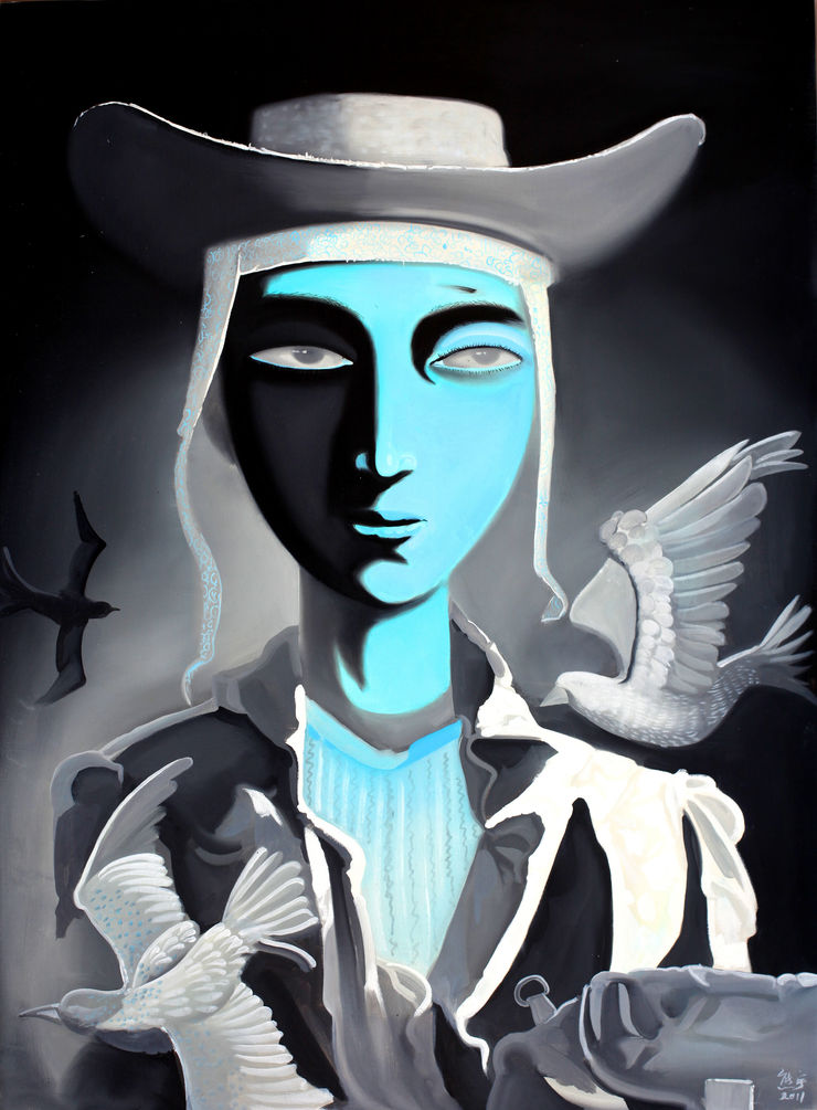 Xiong Yu Parting Bird Oil On Canvas 90 70Cm 2011
