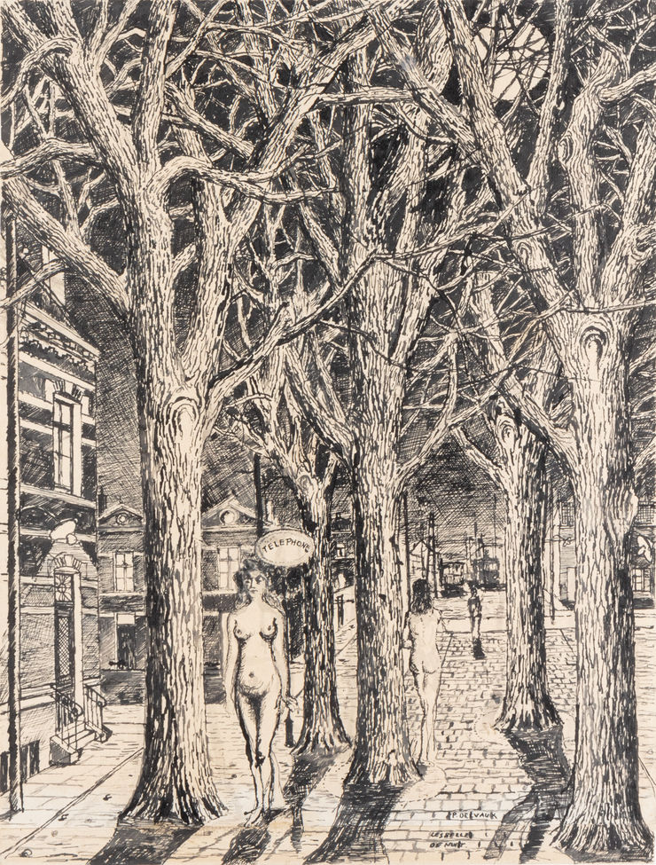 Paul Delvaux, Les belles de nuit, 1961