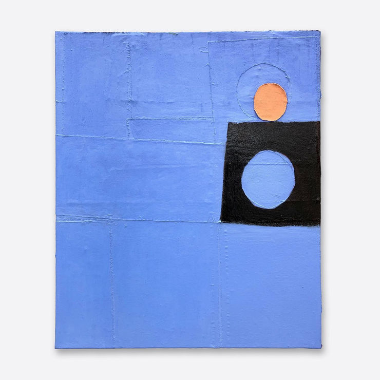 Galina Munroe An Egg Proverb? (2019) Collage and oil on canvas 53 x 63 cm