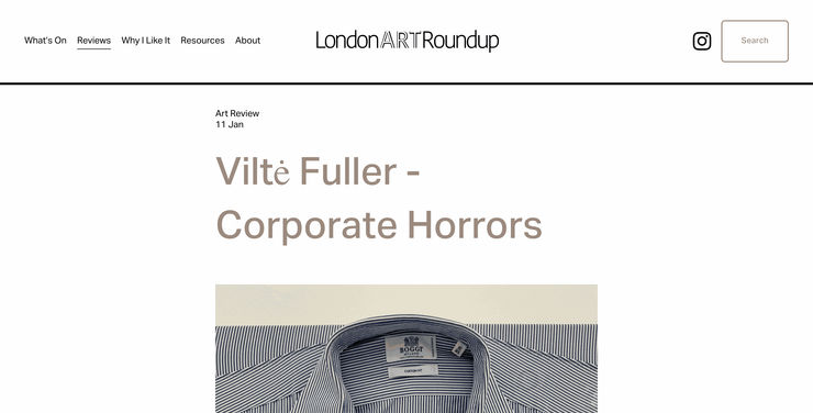 Viltė Fuller features on London Art Roundup