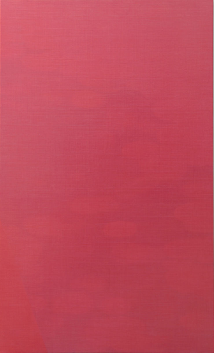 almost abstract coral pink painting